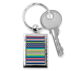 Aztec Triangle Chevron Wave Plaid Circle Color Rainbow Key Chains (rectangle)  by Mariart