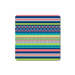 Aztec Triangle Chevron Wave Plaid Circle Color Rainbow Square Magnet