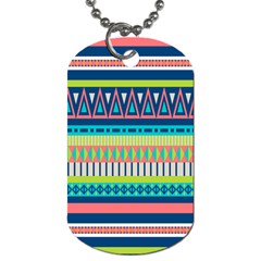 Aztec Triangle Chevron Wave Plaid Circle Color Rainbow Dog Tag (One Side)