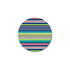 Aztec Triangle Chevron Wave Plaid Circle Color Rainbow Golf Ball Marker (4 pack)