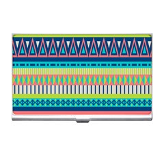 Aztec Triangle Chevron Wave Plaid Circle Color Rainbow Business Card Holders by Mariart