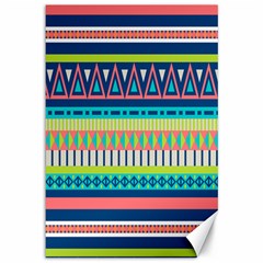 Aztec Triangle Chevron Wave Plaid Circle Color Rainbow Canvas 12  x 18  