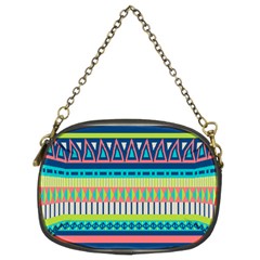 Aztec Triangle Chevron Wave Plaid Circle Color Rainbow Chain Purses (Two Sides) 