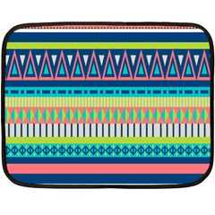 Aztec Triangle Chevron Wave Plaid Circle Color Rainbow Fleece Blanket (mini) by Mariart