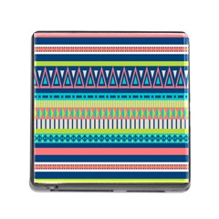 Aztec Triangle Chevron Wave Plaid Circle Color Rainbow Memory Card Reader (square) by Mariart