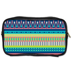 Aztec Triangle Chevron Wave Plaid Circle Color Rainbow Toiletries Bags 2-Side