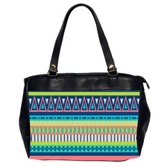 Aztec Triangle Chevron Wave Plaid Circle Color Rainbow Office Handbags (2 Sides) 