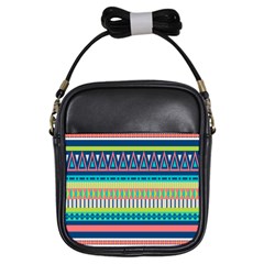 Aztec Triangle Chevron Wave Plaid Circle Color Rainbow Girls Sling Bags