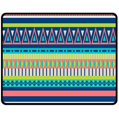 Aztec Triangle Chevron Wave Plaid Circle Color Rainbow Fleece Blanket (medium)  by Mariart