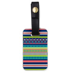 Aztec Triangle Chevron Wave Plaid Circle Color Rainbow Luggage Tags (One Side) 