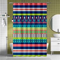 Aztec Triangle Chevron Wave Plaid Circle Color Rainbow Shower Curtain 48  X 72  (small)  by Mariart