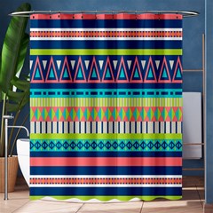 Aztec Triangle Chevron Wave Plaid Circle Color Rainbow Shower Curtain 60  X 72  (medium)  by Mariart