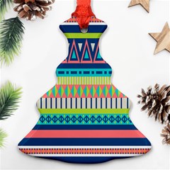 Aztec Triangle Chevron Wave Plaid Circle Color Rainbow Ornament (Christmas Tree) 