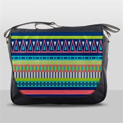 Aztec Triangle Chevron Wave Plaid Circle Color Rainbow Messenger Bags by Mariart