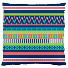 Aztec Triangle Chevron Wave Plaid Circle Color Rainbow Large Cushion Case (two Sides) by Mariart