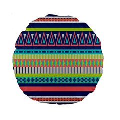 Aztec Triangle Chevron Wave Plaid Circle Color Rainbow Standard 15  Premium Round Cushions