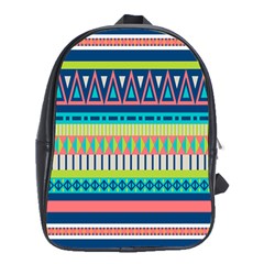 Aztec Triangle Chevron Wave Plaid Circle Color Rainbow School Bags (xl)  by Mariart