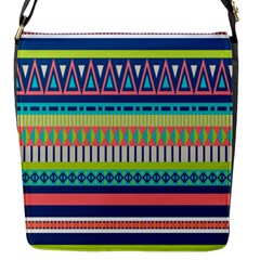 Aztec Triangle Chevron Wave Plaid Circle Color Rainbow Flap Messenger Bag (S)