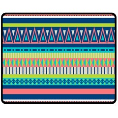 Aztec Triangle Chevron Wave Plaid Circle Color Rainbow Double Sided Fleece Blanket (medium)  by Mariart