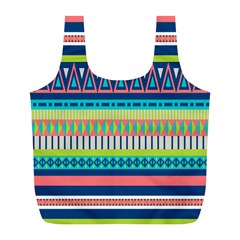 Aztec Triangle Chevron Wave Plaid Circle Color Rainbow Full Print Recycle Bags (l)  by Mariart