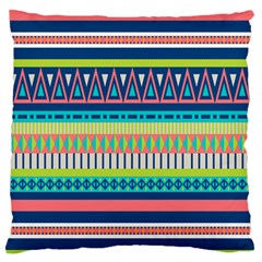 Aztec Triangle Chevron Wave Plaid Circle Color Rainbow Large Flano Cushion Case (one Side) by Mariart