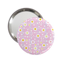 Flower Floral Sunflower Pink Yellow 2 25  Handbag Mirrors by Mariart