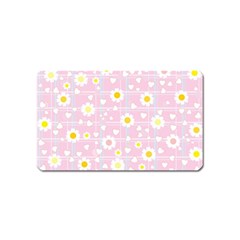 Flower Floral Sunflower Pink Yellow Magnet (name Card) by Mariart