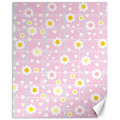 Flower Floral Sunflower Pink Yellow Canvas 16  X 20   by Mariart