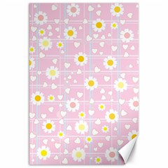 Flower Floral Sunflower Pink Yellow Canvas 20  X 30   by Mariart