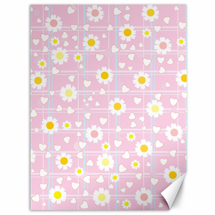 Flower Floral Sunflower Pink Yellow Canvas 36  x 48  