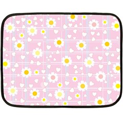 Flower Floral Sunflower Pink Yellow Fleece Blanket (mini) by Mariart