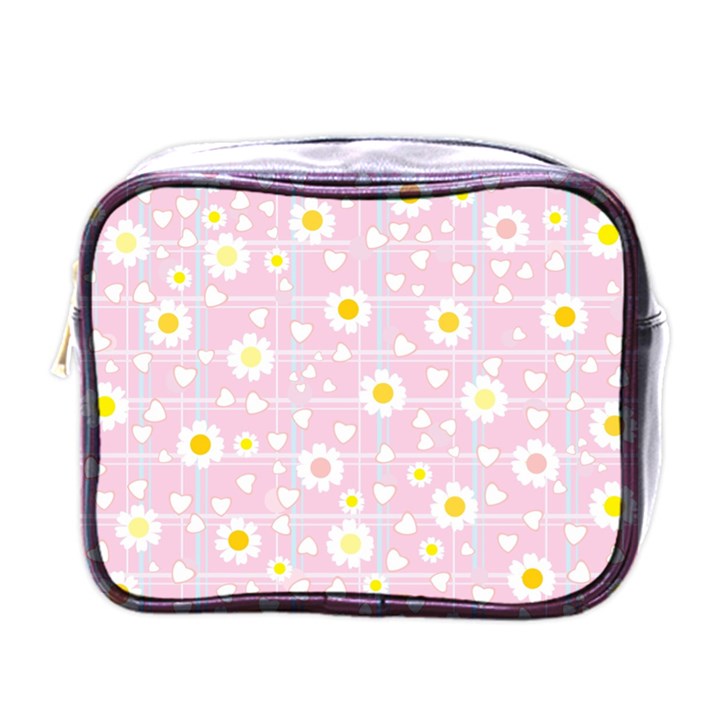 Flower Floral Sunflower Pink Yellow Mini Toiletries Bags