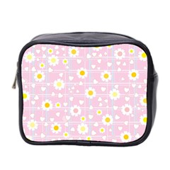 Flower Floral Sunflower Pink Yellow Mini Toiletries Bag 2-side by Mariart