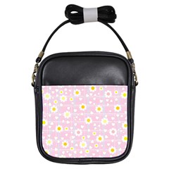 Flower Floral Sunflower Pink Yellow Girls Sling Bags