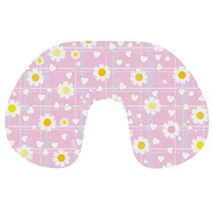 Flower Floral Sunflower Pink Yellow Travel Neck Pillows by Mariart