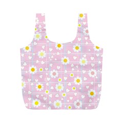 Flower Floral Sunflower Pink Yellow Full Print Recycle Bags (m)  by Mariart