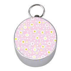 Flower Floral Sunflower Pink Yellow Mini Silver Compasses by Mariart