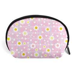 Flower Floral Sunflower Pink Yellow Accessory Pouches (large)  by Mariart