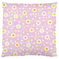 Flower Floral Sunflower Pink Yellow Standard Flano Cushion Case (two Sides) by Mariart