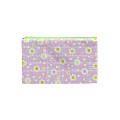 Flower Floral Sunflower Pink Yellow Cosmetic Bag (xs) by Mariart