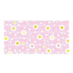 Flower Floral Sunflower Pink Yellow Satin Wrap