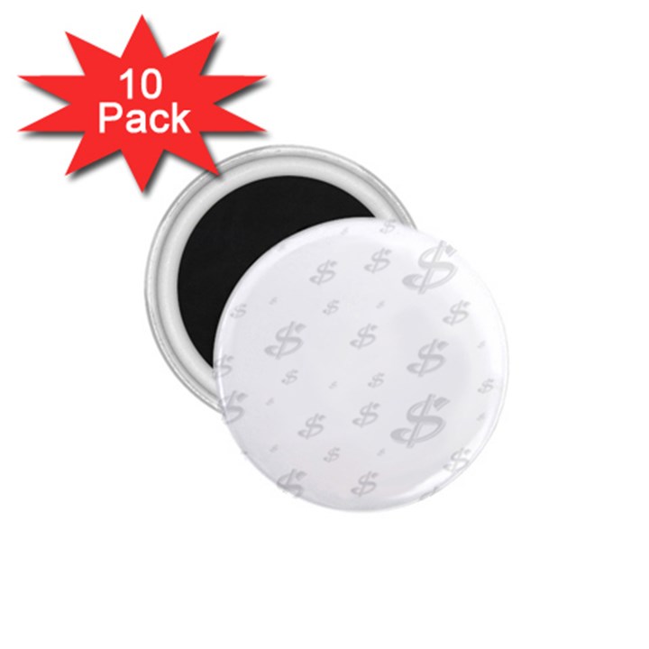 Dollar Sign Transparent 1.75  Magnets (10 pack) 