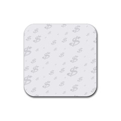 Dollar Sign Transparent Rubber Coaster (square)  by Mariart