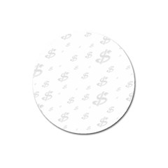 Dollar Sign Transparent Magnet 3  (round) by Mariart