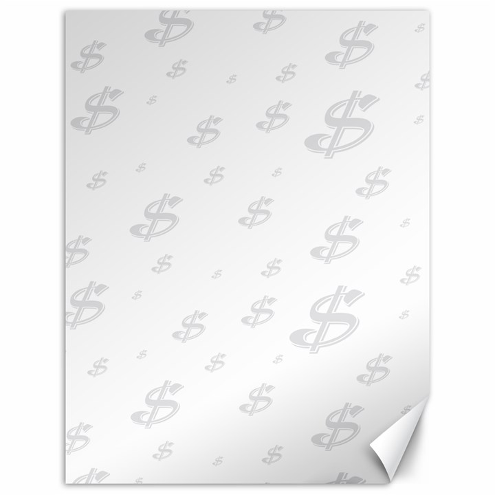 Dollar Sign Transparent Canvas 12  x 16  