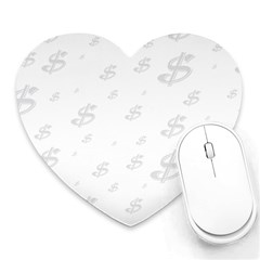 Dollar Sign Transparent Heart Mousepads by Mariart