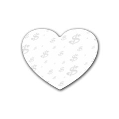 Dollar Sign Transparent Rubber Coaster (heart)  by Mariart