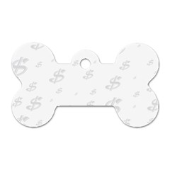 Dollar Sign Transparent Dog Tag Bone (one Side) by Mariart