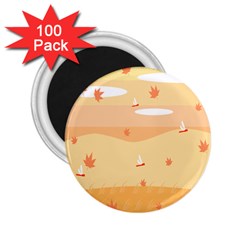 Dragonfly Leaf Orange 2 25  Magnets (100 Pack)  by Mariart