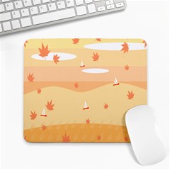 Dragonfly Leaf Orange Large Mousepads by Mariart